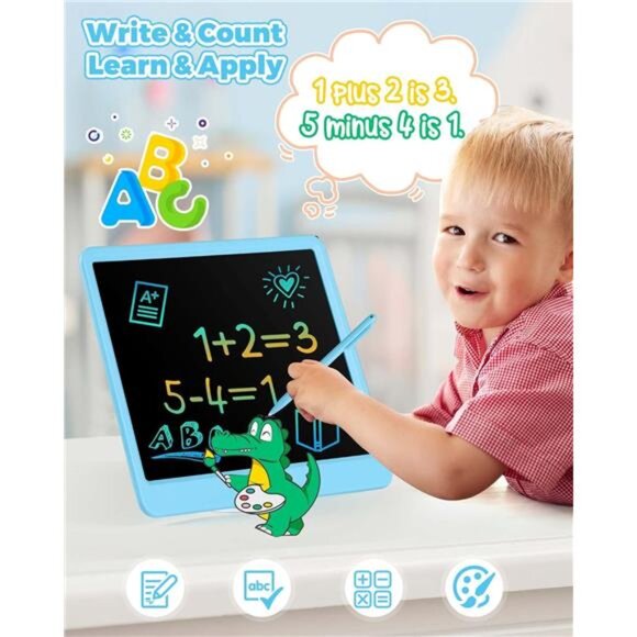 12 Inch LCD Writing Tablet with Anti-Lost Stylus, Erasable Doodle Board Colorful - Picture 3 of 7